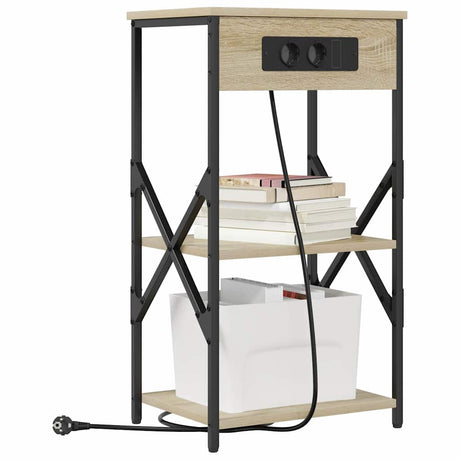 Vidaxl nachtkastje 2 st sonoma eiken 41 x 31 x 76 cm bewerkt hout