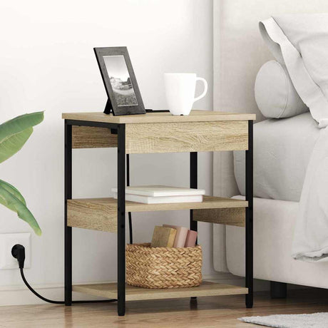 Vidaxl nachtkastje 2 st sonoma eiken 41 x 31 x 51 cm bewerkt hout