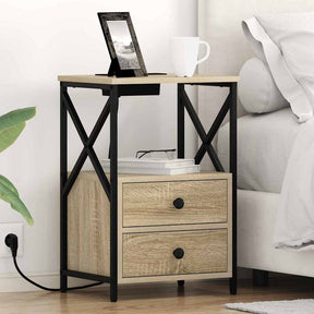 Vidaxl nachtkastje 2 st sonoma eiken 40 x 31 x 60 cm bewerkt hout