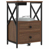 Vidaxl nachtkastje 2 st bruin eiken 40 x 31 x 60 cm bewerkt hout