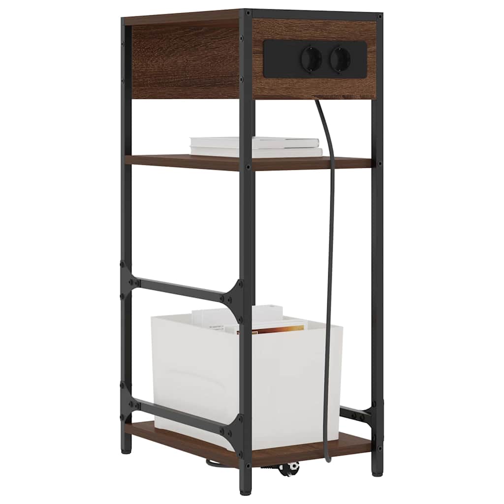 Vidaxl nachtkastje bruin eiken 40 x 27 x 76 cm bewerkt hout