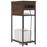 Vidaxl nachtkastje bruin eiken 41 x 28 x 76 cm bewerkt hout