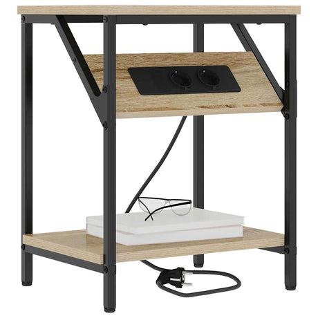 Vidaxl nachtkastje 2 st sonoma eiken 38 x 30 x 48 cm bewerkt hout