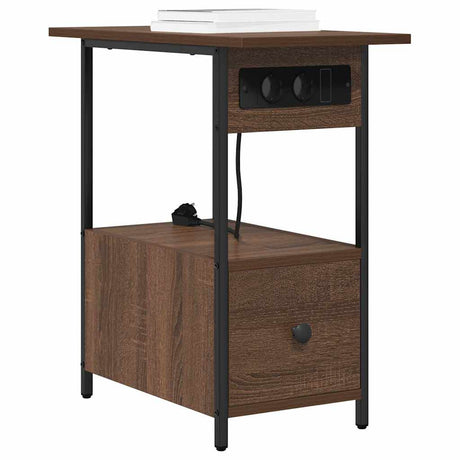 Vidaxl nachtkastje bruin eiken 60 x 30 x 61 cm bewerkt hout