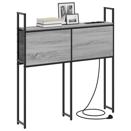 Vidaxl opberghoofdbord met oplaadstation grijs sonoma bewerkt hout