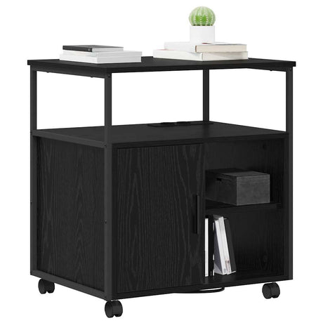 Vidaxl kast met oplaadstation 61 x 46 x 67 cm bewerkt hout zwart eiken