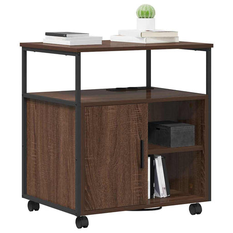 Vidaxl kast met oplaadstation 61 x 46 x 67 cm bewerkt hout bruin eiken
