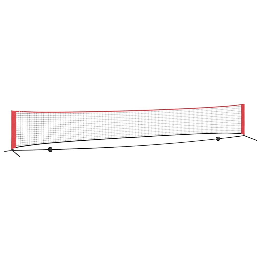 Vidaxl tennisnet zwart en rood 595 x 90,5 x 87 cm polyester