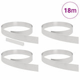 Vidaxl tuinrand 4 pcs zilver 450 x 0.05 x 15 cm roestvrij staal