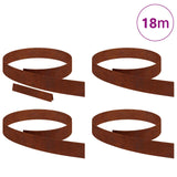 Vidaxl tuinrand 4 pcs roestig 450 x 0.05 x 15 cm cortenstaal