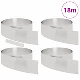 Vidaxl tuinrand 4 pcs zilver 450 x 0.05 x 15 cm roestvrij staal