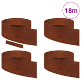 Vidaxl tuinrand 4 pcs roestig 450 x 0.05 x 15 cm cortenstaal