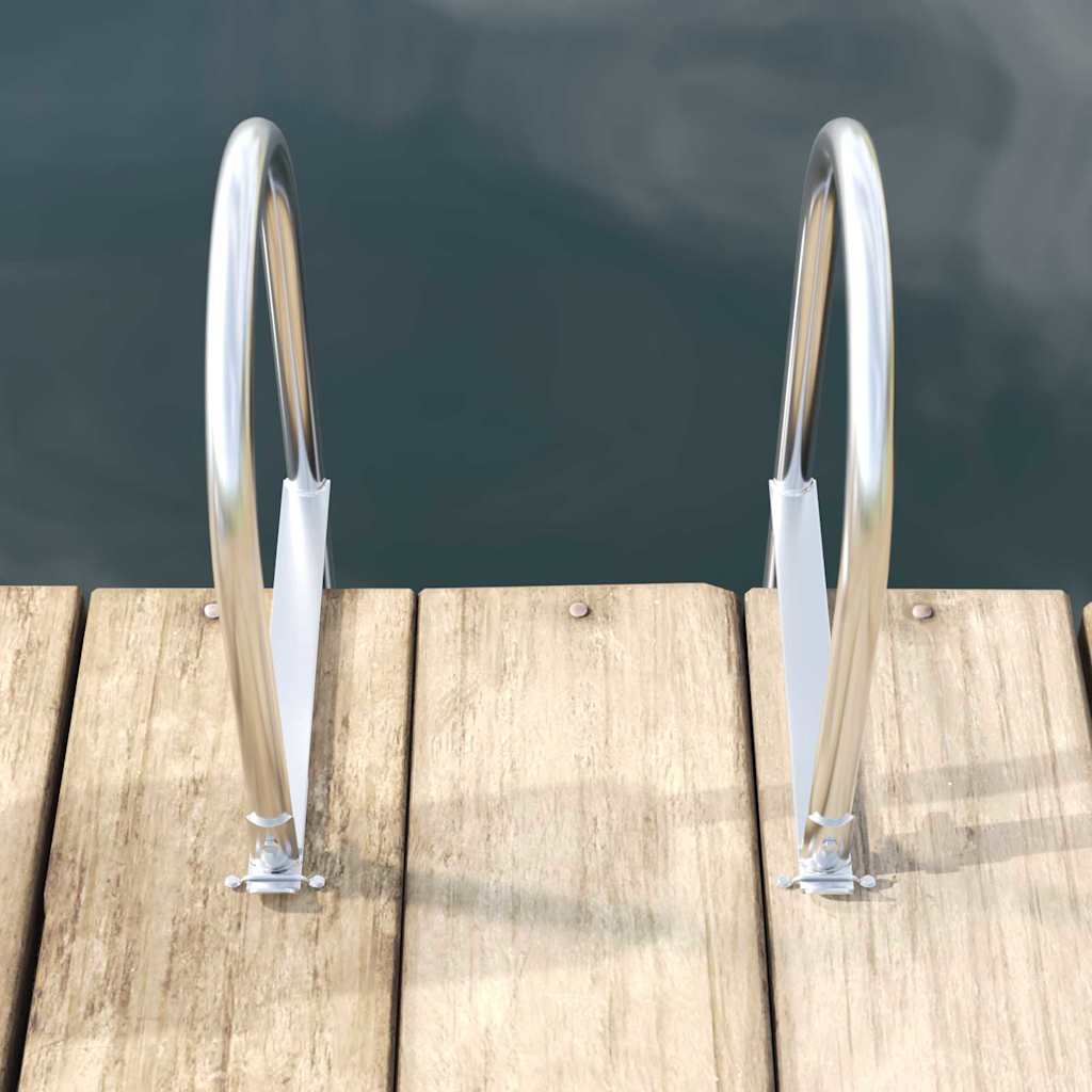 Vidaxl 4-treden haventrap zilver 45 ×11,5 ×162 cm aluminium