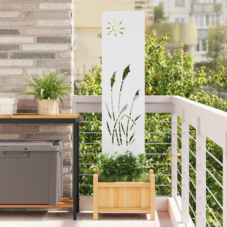 Vidaxl tuin privacy screen fretwerk wit 32 x 140 cm koudgewalst staal