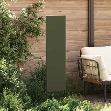 Vidaxl tuin privacy screen olijfgroen 32 x 140 cm koudgewalst staal