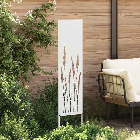Vidaxl tuin privacy screen fretwerk wit 32 x 140 cm koudgewalst staal