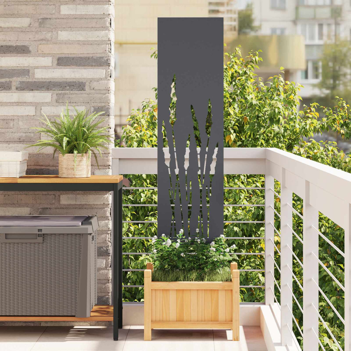 Vidaxl tuin privacy screen antraciet 32 x 140 cm koudgewalst staal
