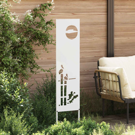 Vidaxl tuin privacy screen fretwerk wit 32 x 140 cm koudgewalst staal