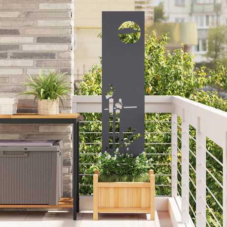 Vidaxl tuin privacy screen antraciet 32 x 140 cm koudgewalst staal