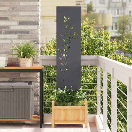 Vidaxl tuin privacy screen antraciet 32 x 140 cm koudgewalst staal