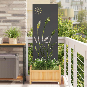 Vidaxl tuin privacy screen zwart 50 x 140 cm koudgewalst staal