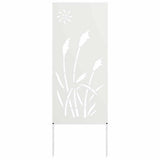Vidaxl tuin privacy screen fretwerk wit 50 x 140 cm koudgewalst staal