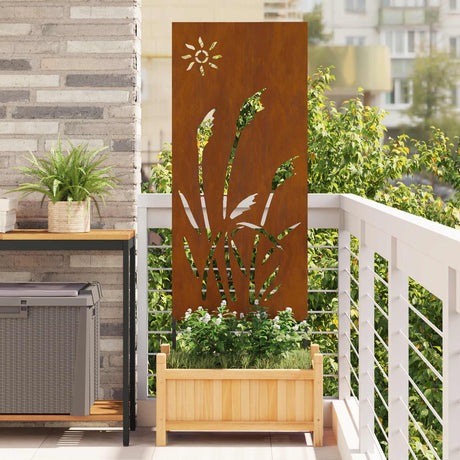 Vidaxl tuin privacy screen fretwerk roestig 50 x 140 cm weervast staal