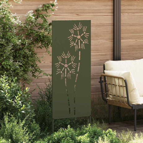 Vidaxl tuin privacy screen olijfgroen 50 x 140 cm koudgewalst staal