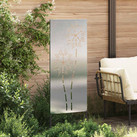 Vidaxl tuin privacy screen fretwerk zilver 50 x 140 cm roestvrij staal