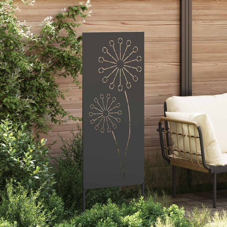 Vidaxl tuin privacy screen zwart 50 x 140 cm koudgewalst staal