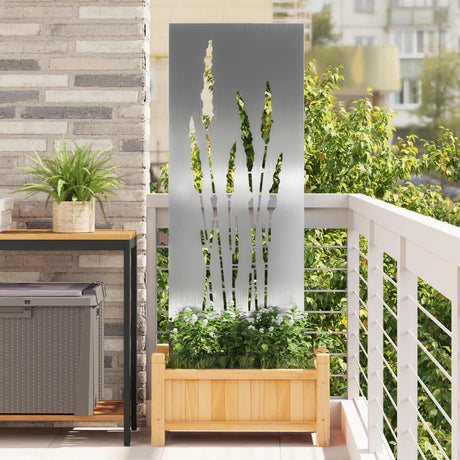 Vidaxl tuin privacy screen bloemen zilver 50 x 140 cm roestvrij staal