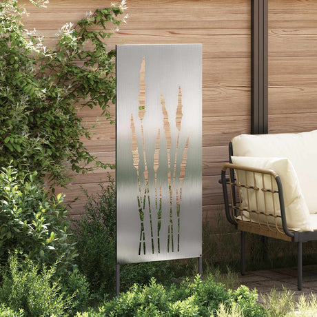 Vidaxl tuin privacy screen bloemen zilver 50 x 140 cm roestvrij staal