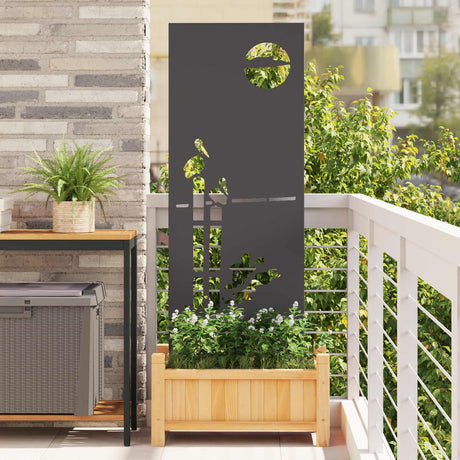 Vidaxl tuin privacy screen zwart 50 x 140 cm koudgewalst staal
