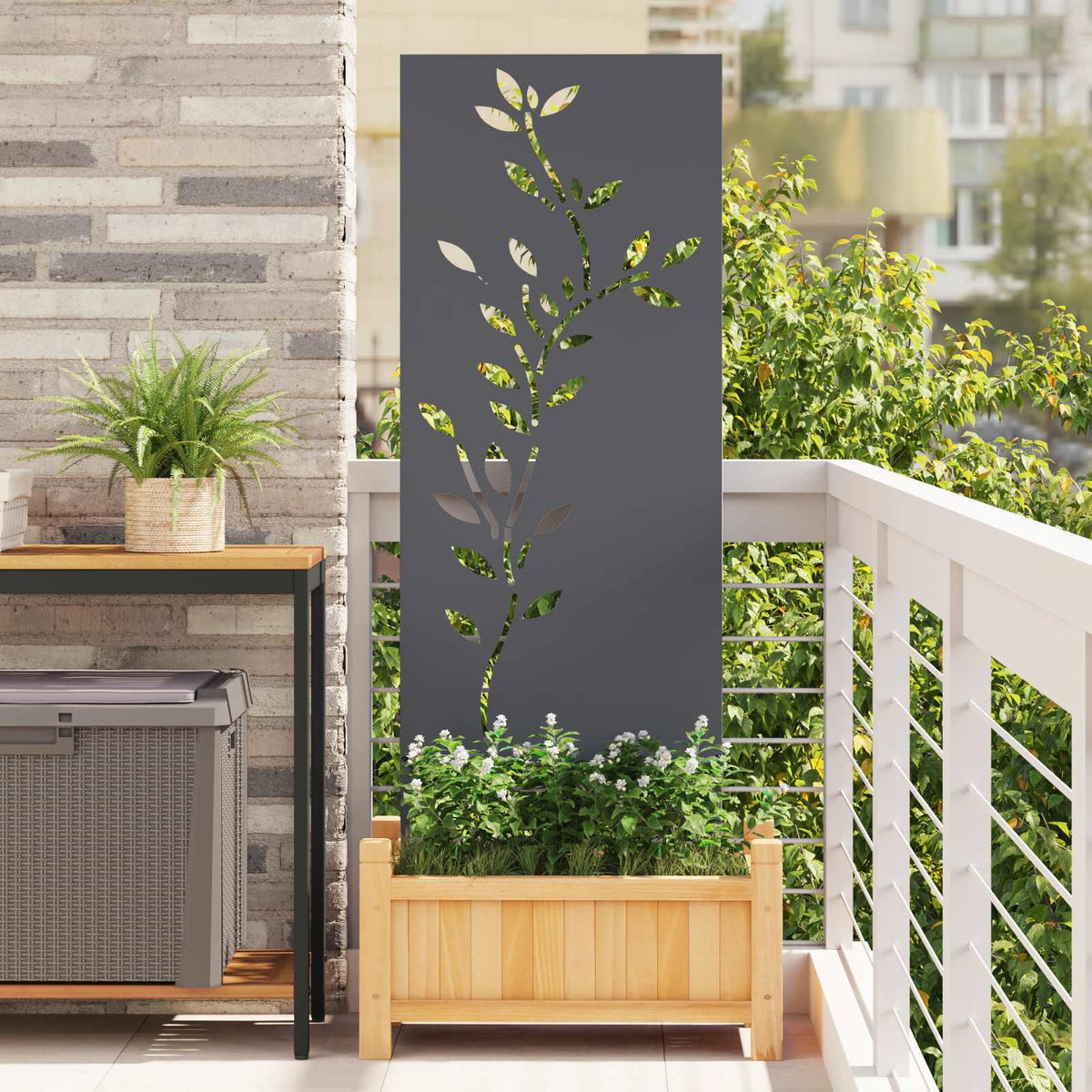 Vidaxl tuin privacy screen antraciet 50 x 140 cm koudgewalst staal