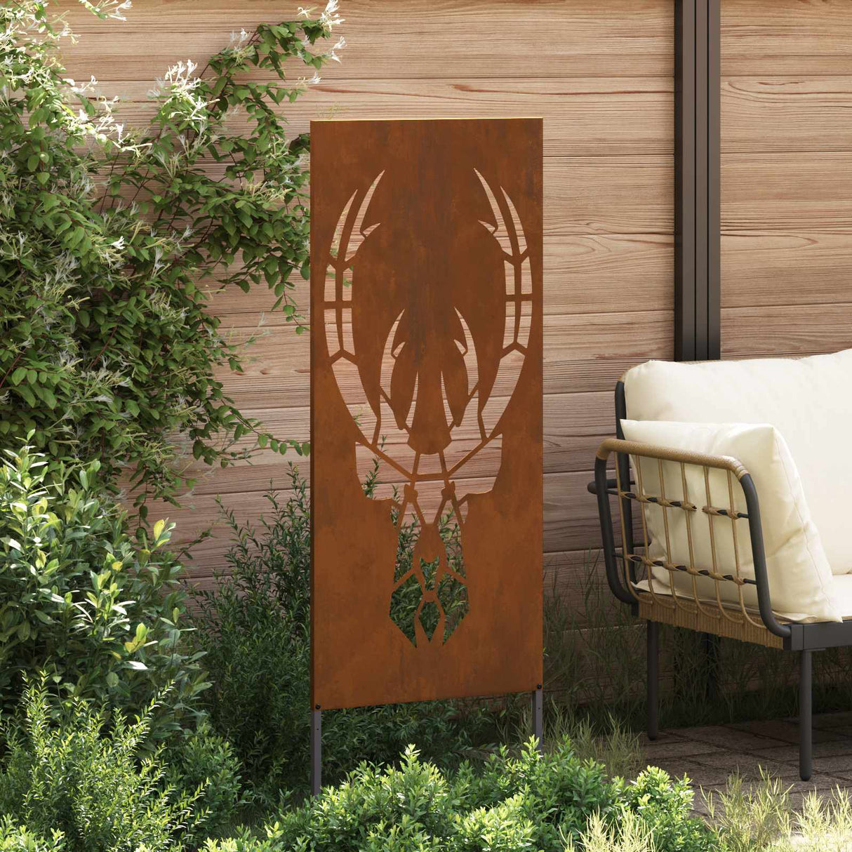 Vidaxl tuin privacy screen dierenprint roestig 50 x 140 cm cortenstaal