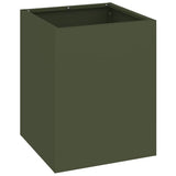 Vidaxl tuin bloempot olijf groen 32 x 32 x 40 cm koudgewalst staal
