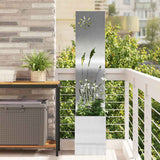 Vidaxl tuin privacy screen fretwerk zilver 32 x 140 cm roestvrij staal
