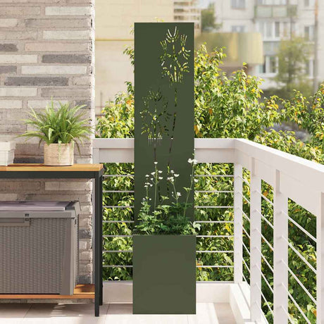 Vidaxl tuin privacy screen bloemen olijfgroen 32 x 32 x 150 cm