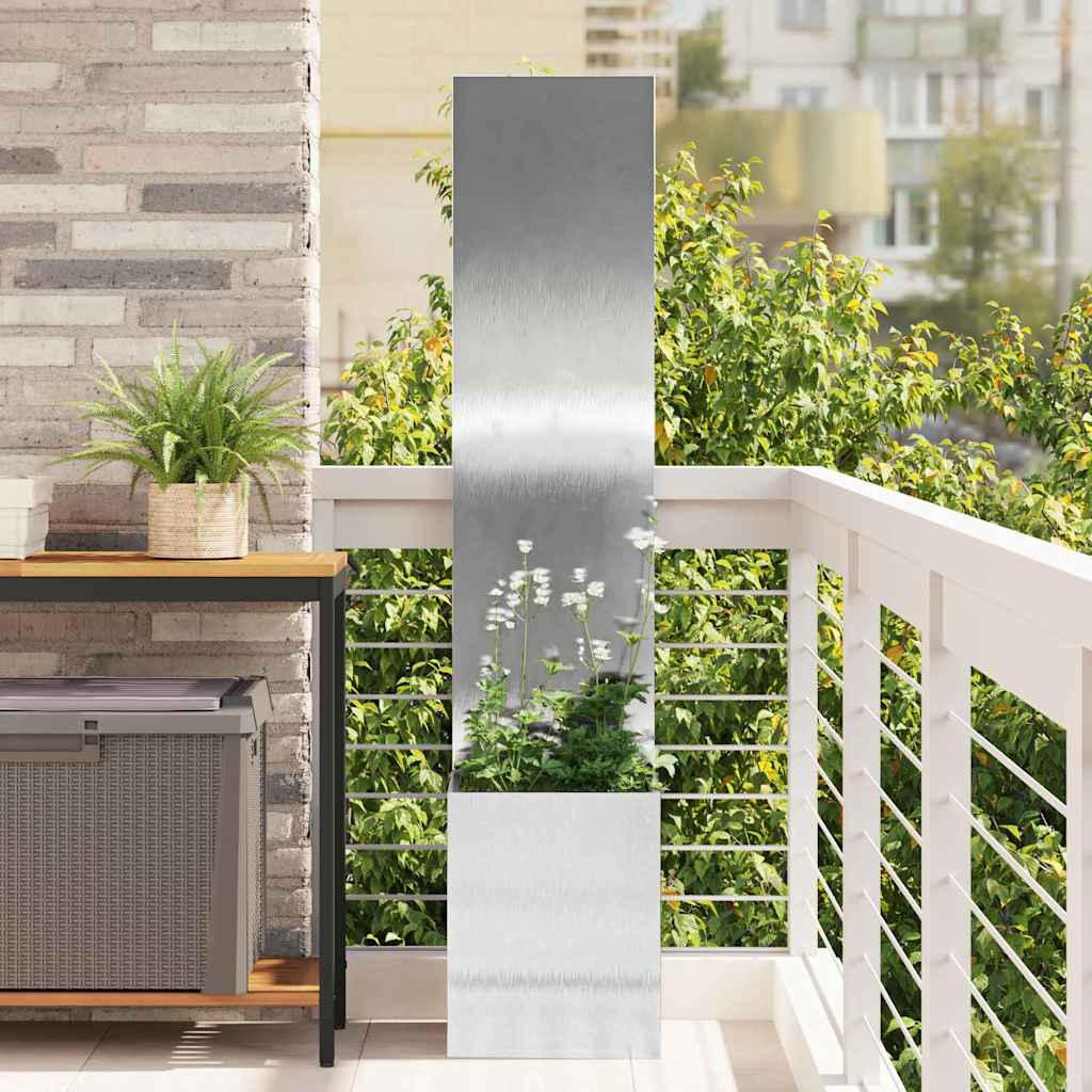 Vidaxl tuin privacy screen fretwerk zilver 32 x 140 cm roestvrij staal