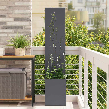 Vidaxl tuin privacy screen antraciet 32 x 140 cm koudgewalst staal