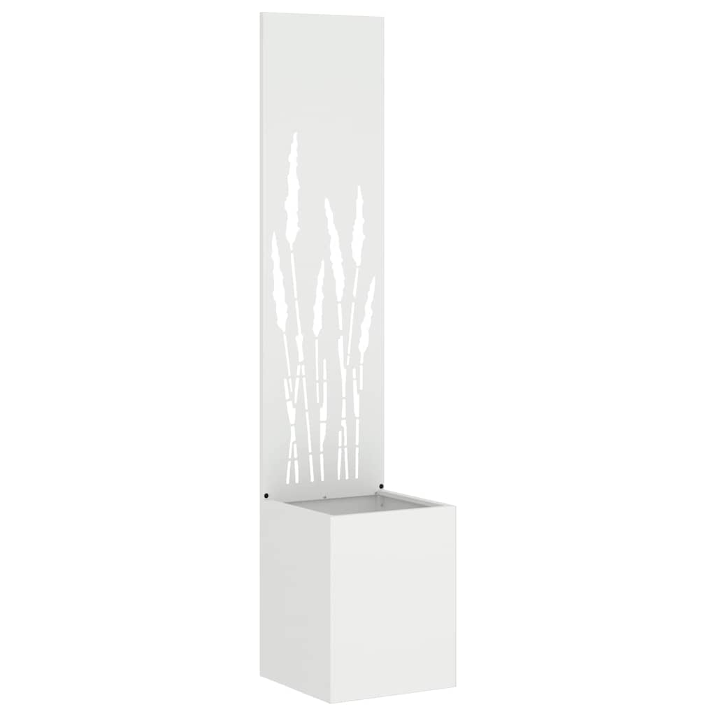 Vidaxl tuin privacy screen fretwerk wit 32 x 140 cm koudgewalst staal