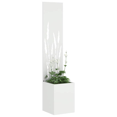 Vidaxl tuin privacy screen fretwerk wit 32 x 140 cm koudgewalst staal