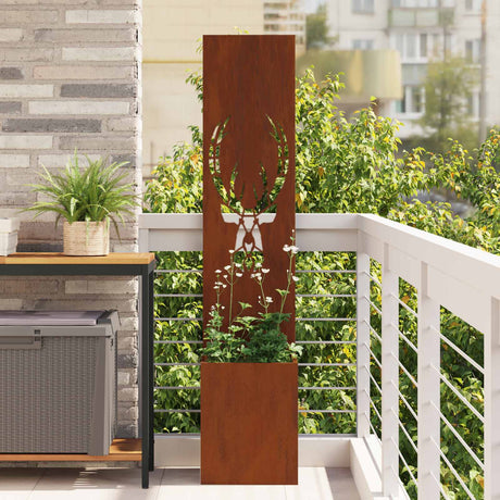 Vidaxl tuin privacy screen dierenprint roestig 32 x 140 cm cortenstaal