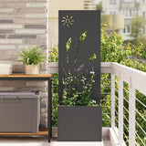 Vidaxl tuin privacy screen zwart 50 x 140 cm koudgewalst staal