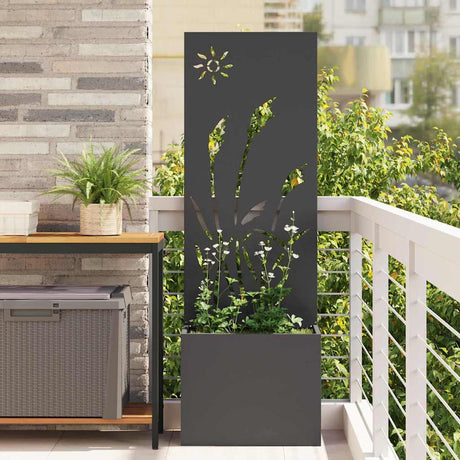 Vidaxl tuin privacy screen zwart 50 x 140 cm koudgewalst staal