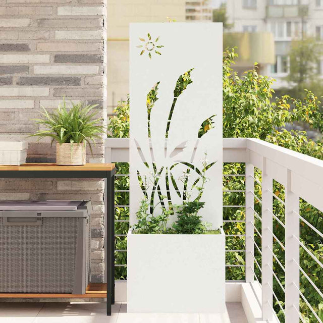 Vidaxl tuin privacy screen wit 50 x 32 x 150 cm koudgewalst staal