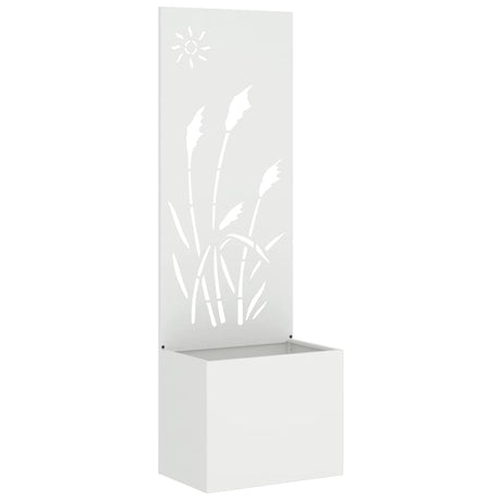 Vidaxl tuin privacy screen fretwerk wit 50 x 140 cm koudgewalst staal