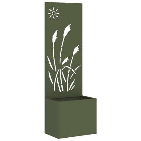 Vidaxl tuin privacy screen olijfgroen 50 x 140 cm koudgewalst staal