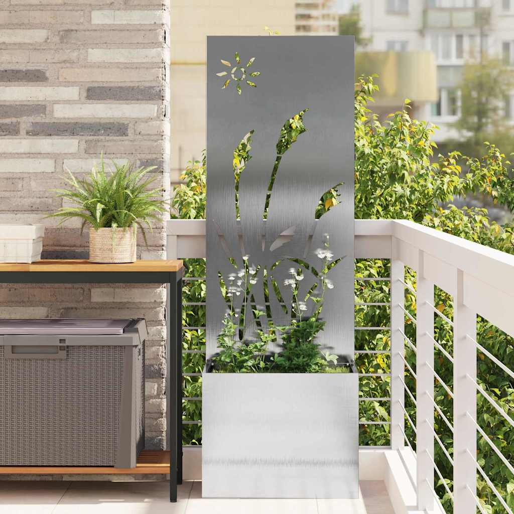 Vidaxl tuin privacy screen fretwerk zilver 50 x 140 cm roestvrij staal