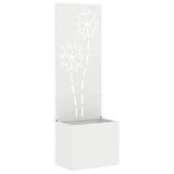 Vidaxl tuin privacy screen bloemen wit 50 x 140 cm koudgewalst staal
